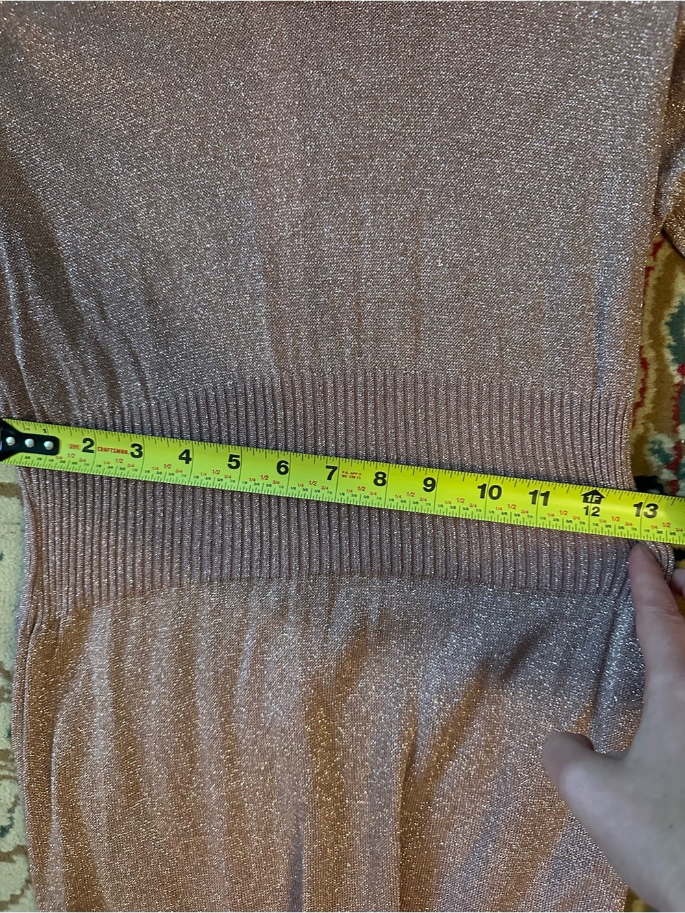 Vintage Long Sleeve Turtleneck Maxi Dress in Metallic Rose Brown - Picture 5 of 10